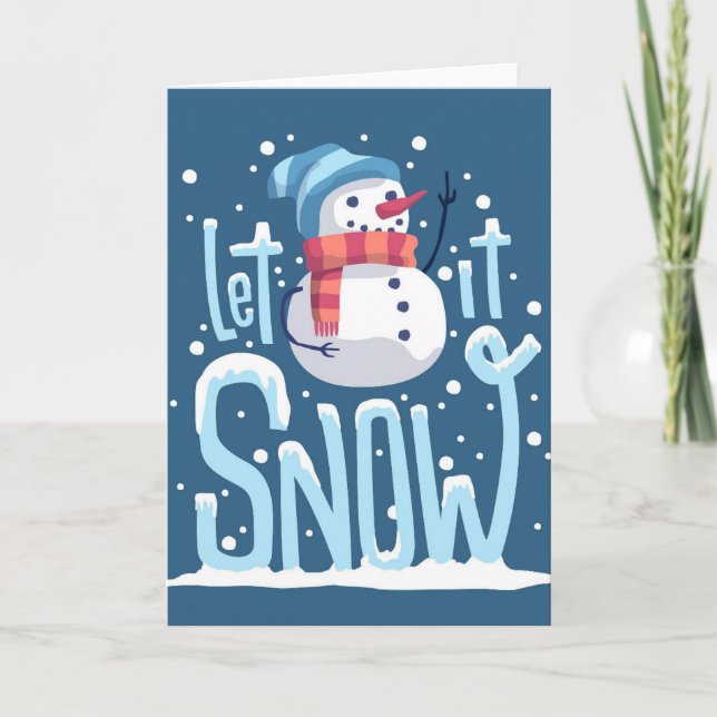 Cartes Pour Fêtes Annuelles bonhomme de neige Noël (Devant)