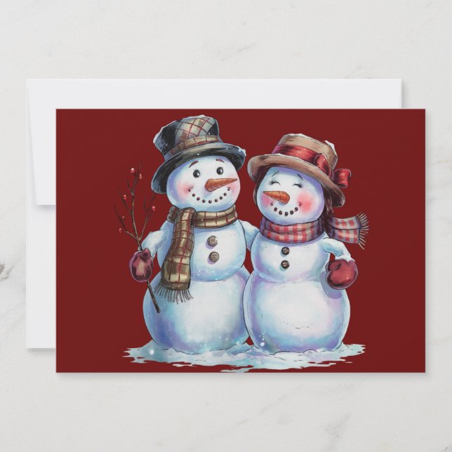 Cartes Pour Fêtes Annuelles Bonhomme de neige Noël Vintage Fêtes (Devant)