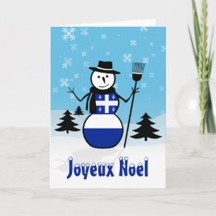 Cartes Pour Fêtes Annuelles Bonhomme de neige Québec du Canada de Joyeux Noël