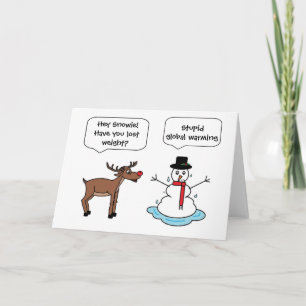 Cartes Pour Fêtes Annuelles bonhomme de neige réchauffement climatique