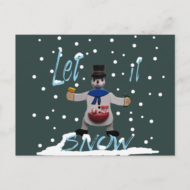 Cartes Pour Fêtes Annuelles bonhomme de neige souriant (Devant)