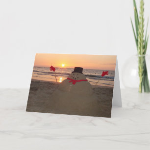 Cartes Pour Fêtes Annuelles Bonhomme de neige tropical