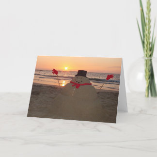 Cartes Pour Fêtes Annuelles Bonhomme de neige tropical