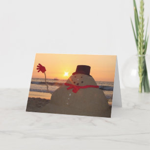 Cartes Pour Fêtes Annuelles Bonhomme de neige tropical