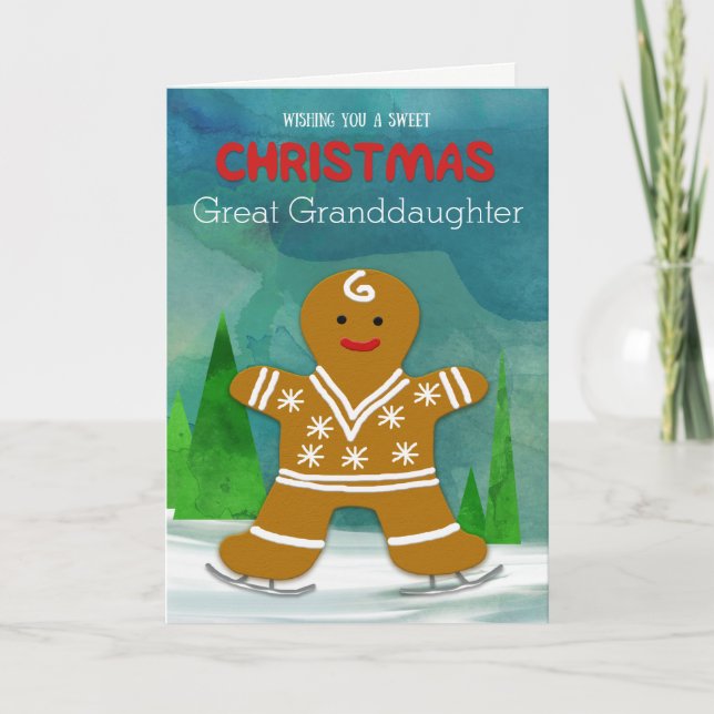 Cartes Pour Fêtes Annuelles Bonhomme en pain d'épice de Noël (Devant)
