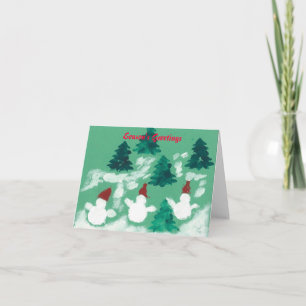 Cartes Pour Fêtes Annuelles Bonhommes de neige de danse