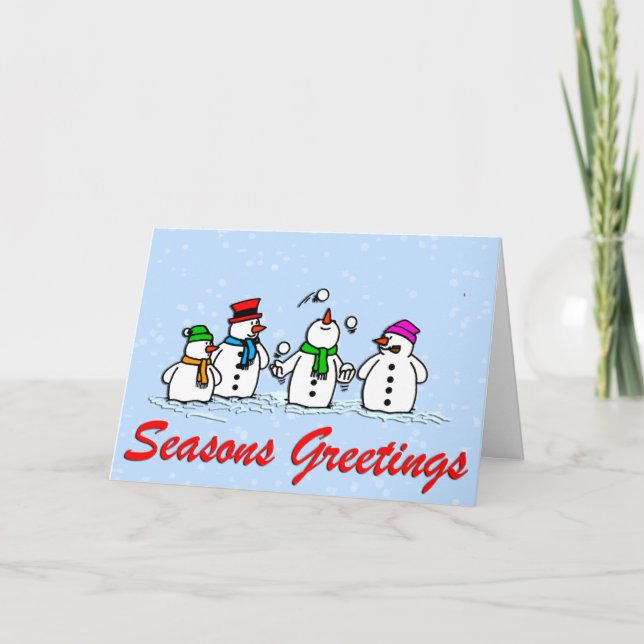 Cartes Pour Fêtes Annuelles Bonhommes de neige de jonglerie (Devant)