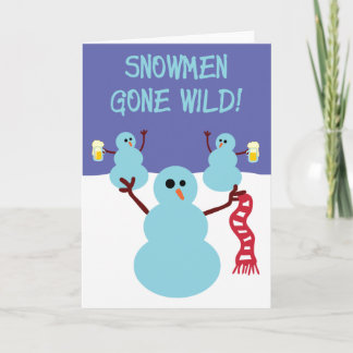 Cartes Pour Fêtes Annuelles Bonhommes de neige fous !