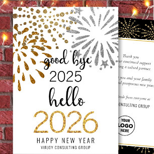 Cartes Pour Fêtes Annuelles Bonjour 2025 Business Gold Parties scintillant Fes