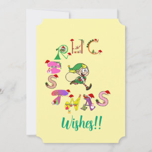 Cartes Pour Fêtes Annuelles Bonjour à Noël et aux elfes !