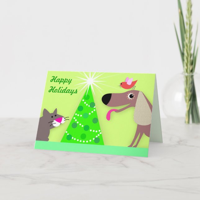 Cartes Pour Fêtes Annuelles Bonjour à Pet Sitter (Devant)