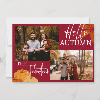 Cartes Pour Fêtes Annuelles Bonjour Automne : De notre famille à la vôtre