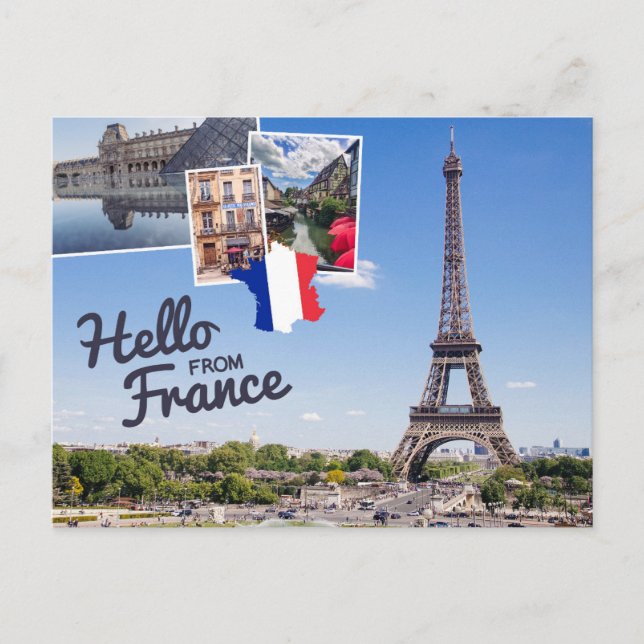 Cartes Pour Fêtes Annuelles Bonjour de France (Devant)