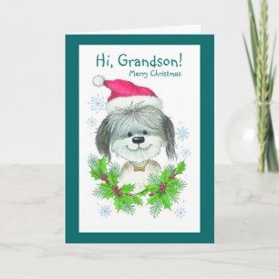 Cartes Pour Fêtes Annuelles Bonjour, Grand-fils Joyeux Noël
