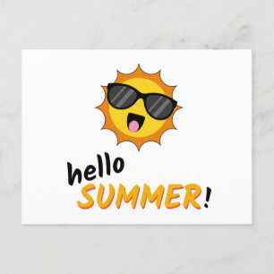 Cartes Pour Fêtes Annuelles Bonjour Summer Sun avec lunettes de soleil
