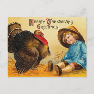 Cartes Pour Fêtes Annuelles Bonjour Vintage Thanksgiving