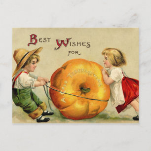 Cartes Pour Fêtes Annuelles Bonjour Vintage Thanksgiving