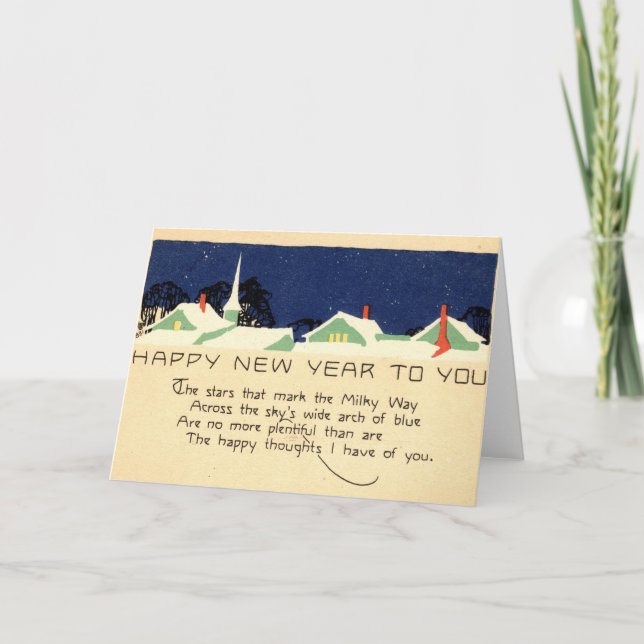 Cartes Pour Fêtes Annuelles Bonne année 1915 Vintage (Devant)