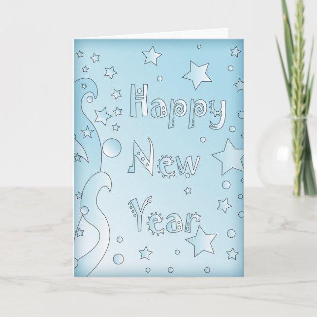 Cartes Pour Fêtes Annuelles Bonne année 2010 - Conception bleue avec des (Devant)