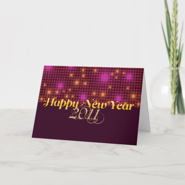 Cartes Pour Fêtes Annuelles Bonne année 2011 Pink Orange Card (Devant)