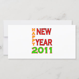 Cartes Pour Fêtes Annuelles Bonne année 2011 Vert-Rouge