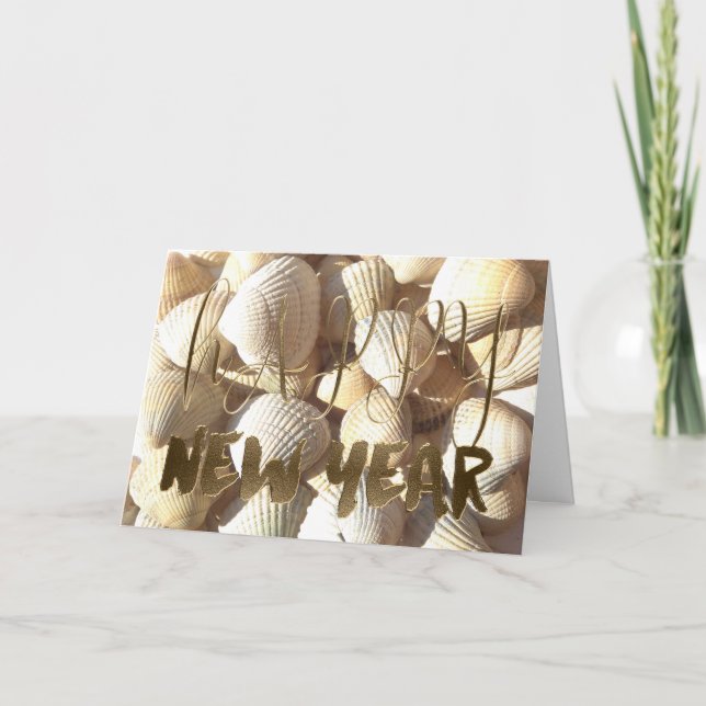 Cartes Pour Fêtes Annuelles Bonne année 2018 Shells Summer Tropical Beach (Devant)