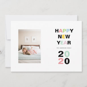 Cartes Pour Fêtes Annuelles Bonne année 2020 photo de typographie colorée