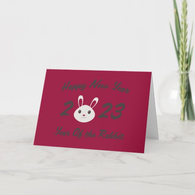 Cartes Pour Fêtes Annuelles Bonne année 2023 Année du lapin (Devant)