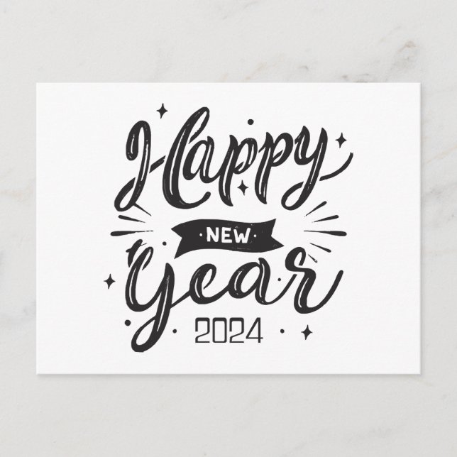 Cartes Pour Fêtes Annuelles Bonne année 2024 (Devant)