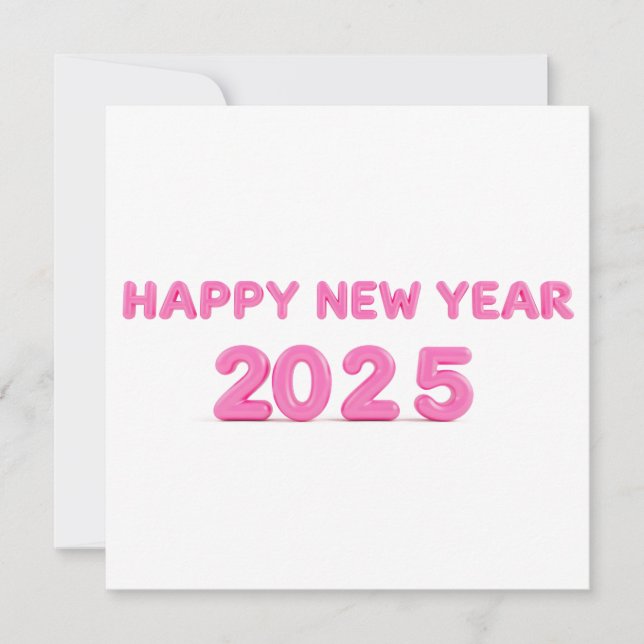 Cartes Pour Fêtes Annuelles Bonne année 2025 arrière - plan transparent (Devant)