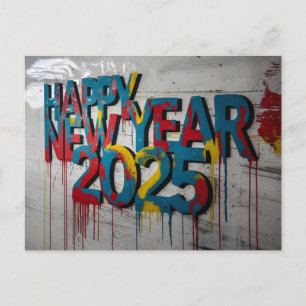 Cartes Pour Fêtes Annuelles Bonne année 2025 avec texte coloré