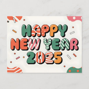 Cartes Pour Fêtes Annuelles Bonne année 2025 Fête colorée
