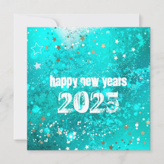 Cartes Pour Fêtes Annuelles Bonne année 2025 turquoise