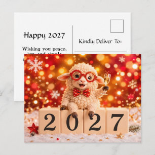 Cartes Pour Fêtes Annuelles Bonne année 2027 Année de la Chèvre Mouton