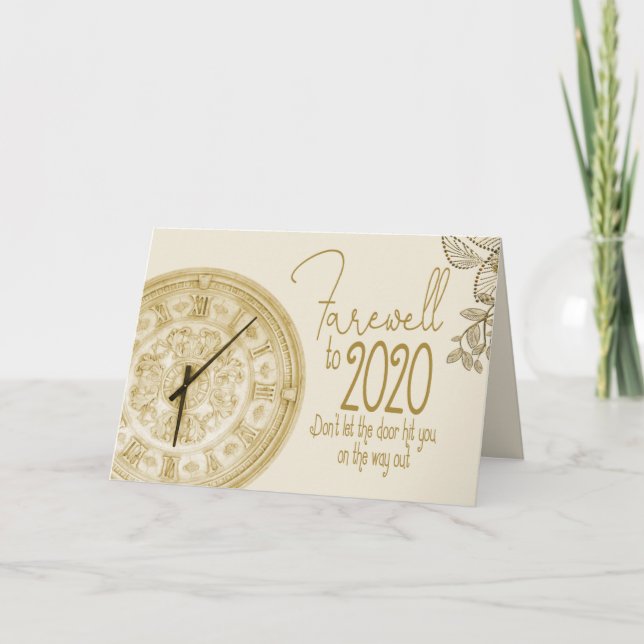 Cartes Pour Fêtes Annuelles Bonne année Adieu à 2020 (Devant)