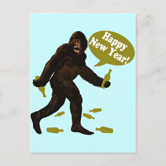 Cartes Pour Fêtes Annuelles Bonne année Bigfoot (Devant)