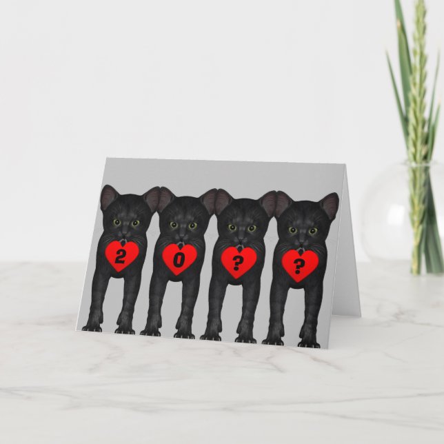 Cartes Pour Fêtes Annuelles Bonne année Chats noirs (Devant)