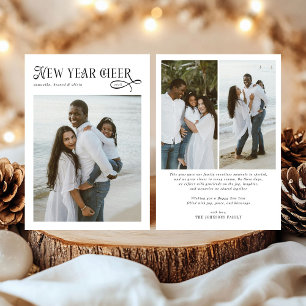 Cartes Pour Fêtes Annuelles Bonne Année Cheer Modern Family 4 Collage de Photo