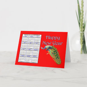 Cartes Pour Fêtes Annuelles Bonne année chinoise avec calendrier Tet vietnamie