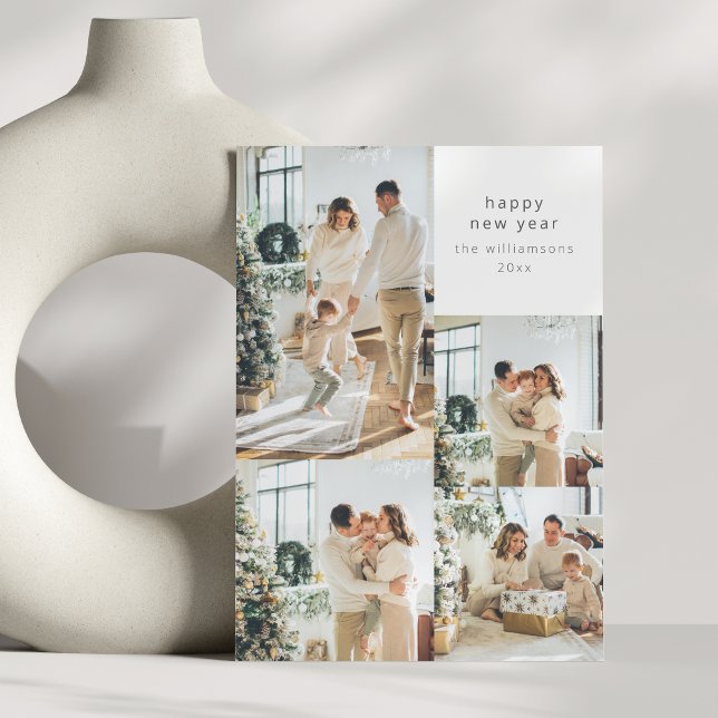 Cartes Pour Fêtes Annuelles Bonne année Collage multi photos avec message pers (Créateur téléchargé)