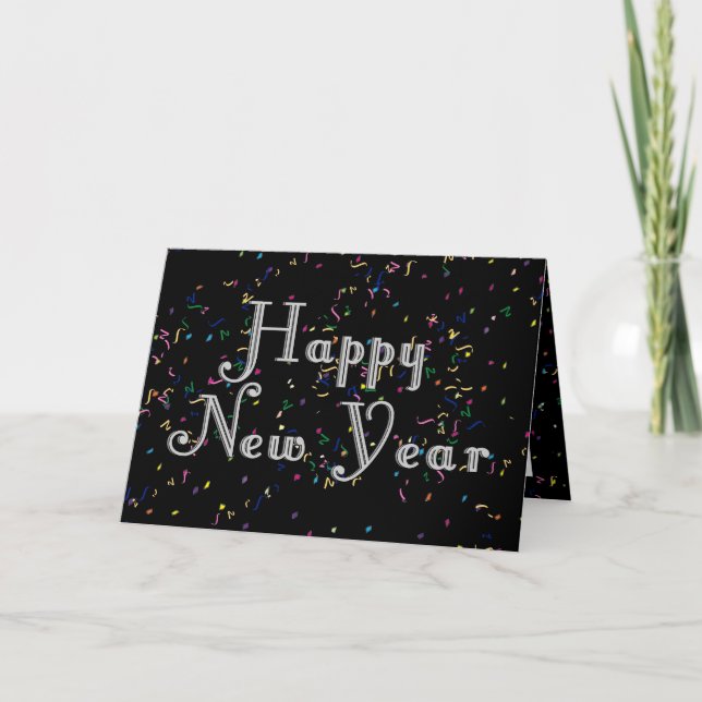 Cartes Pour Fêtes Annuelles Bonne année Conception de texte (Devant)