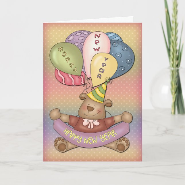 Cartes Pour Fêtes Annuelles Bonne année - conception d'ours (Devant)