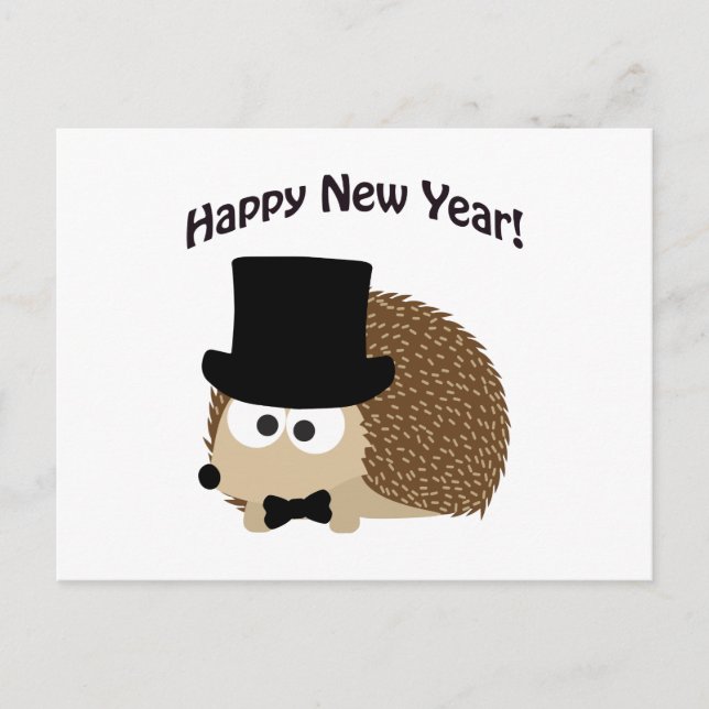 Cartes Pour Fêtes Annuelles Bonne année ! Dapper Hedgehog (Devant)