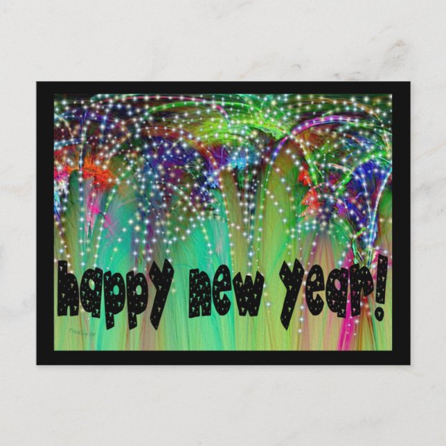 CARTES POUR FÊTES ANNUELLES BONNE ANNÉE DE ~ DE FEUX D'ARTIFICE ! (Devant)