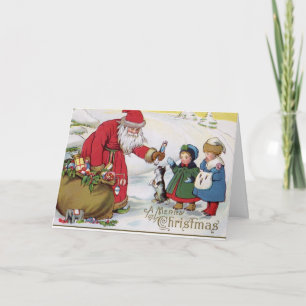 Cartes Pour Fêtes Annuelles Bonne année de salutations de Noël de Père Noël