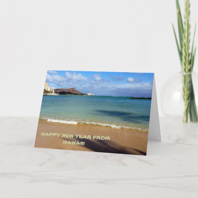 Cartes Pour Fêtes Annuelles Bonne année d'Hawaii ! (Devant)