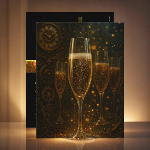 Cartes Pour Fêtes Annuelles Bonne année glamour champagne steampunk
