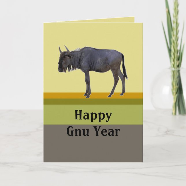 Cartes Pour Fêtes Annuelles Bonne année Gnu (Devant)