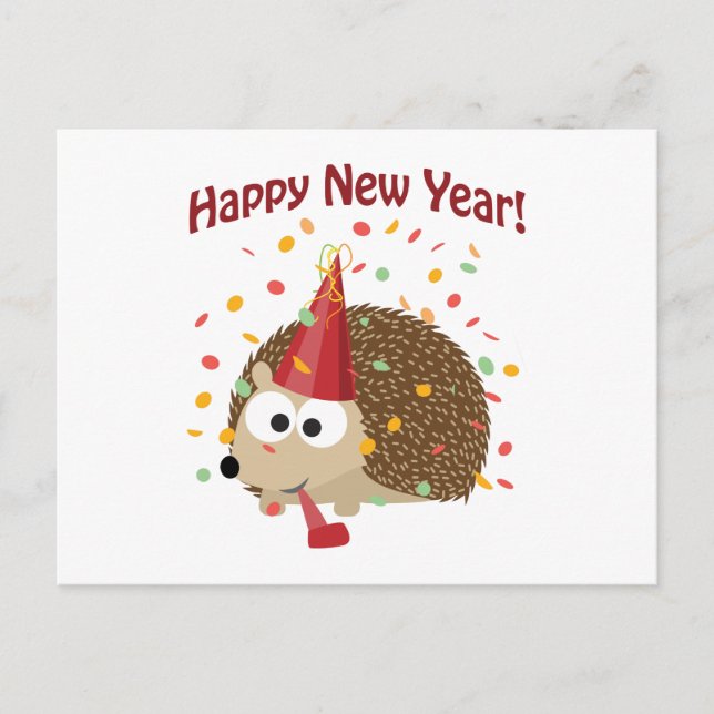 Cartes Pour Fêtes Annuelles Bonne année ! Hérisson (Devant)