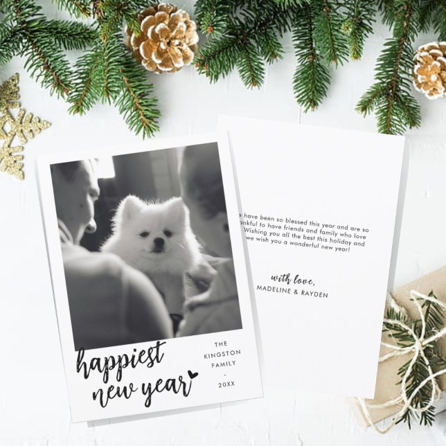 Cartes Pour Fêtes Annuelles Bonne année photo avec coeur (Créateur téléchargé)